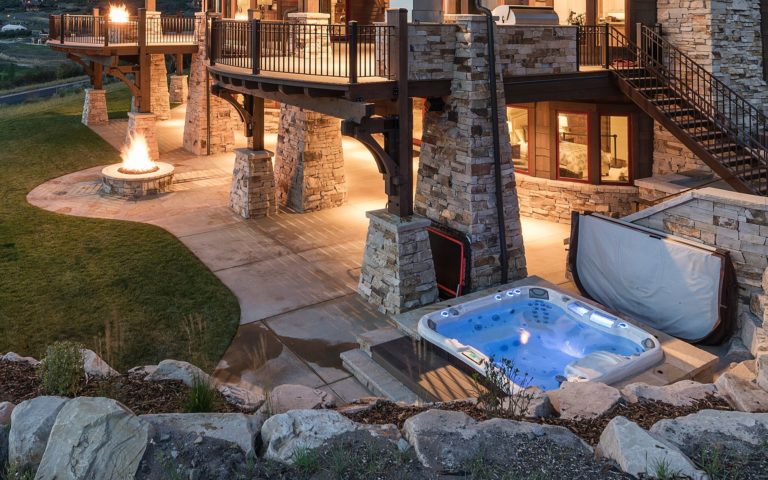sundance spas backyard luxurious installation in San Antonio
